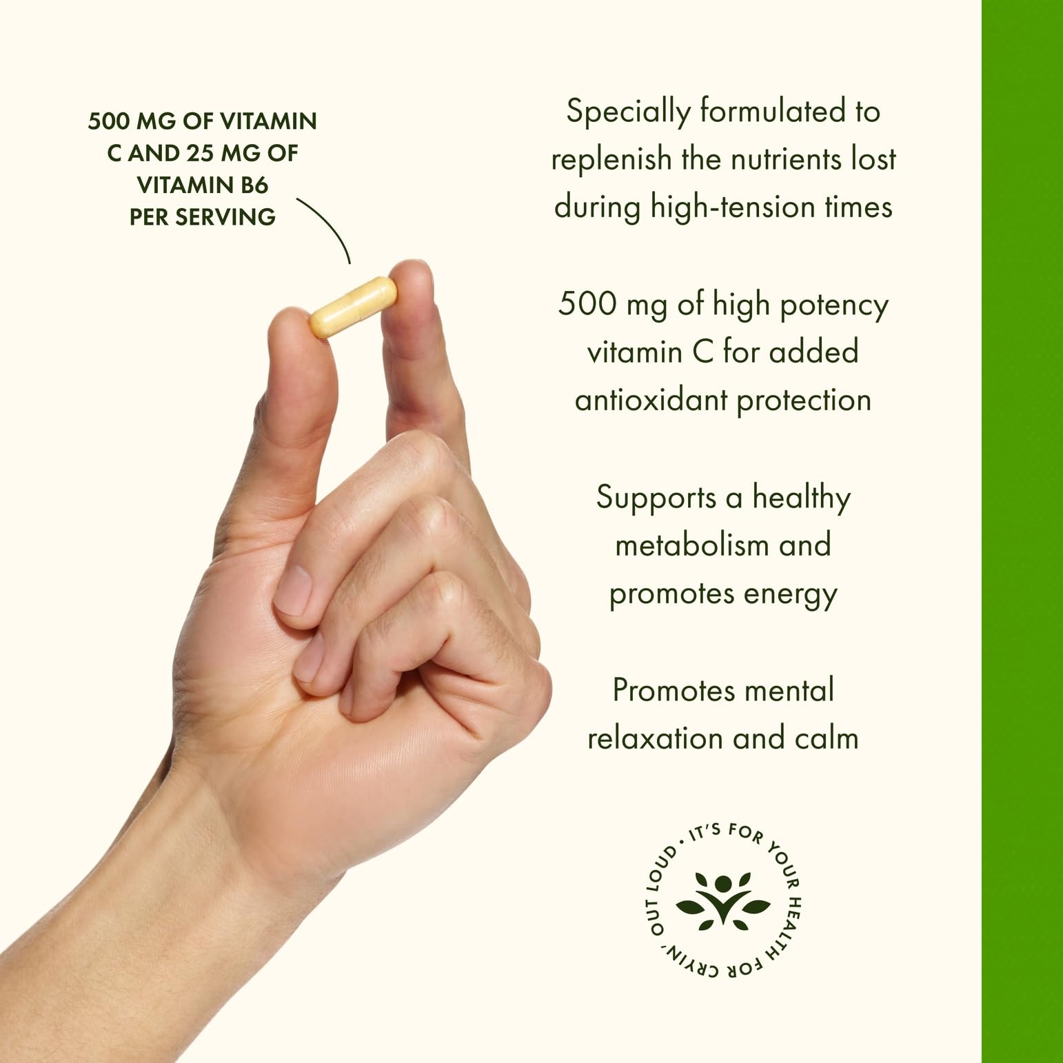 Swanson Super Stress B-Complex ingredients panel highlights B vitamins and vitamin C