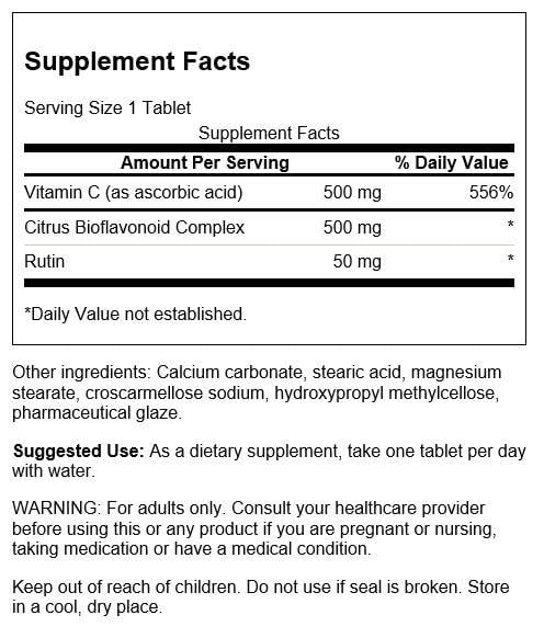 Swanson Supreme Vitamin C Complex tablets presented for daily immune and antioxidant use