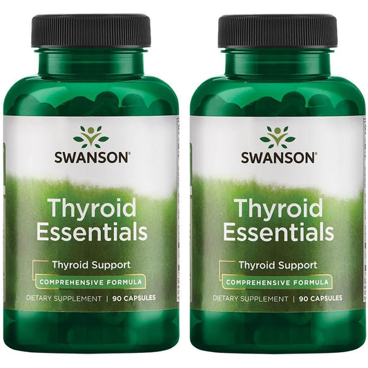 Swanson Thyroid Essentials bottle front promotes daily wellness
