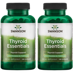 Swanson Thyroid Essentials bottle front promotes daily wellness