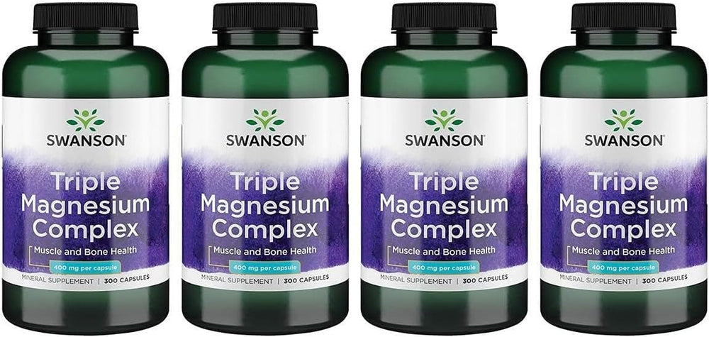 Swanson Triple Magnesium Complex bottle closeup supports everyday mineral balance