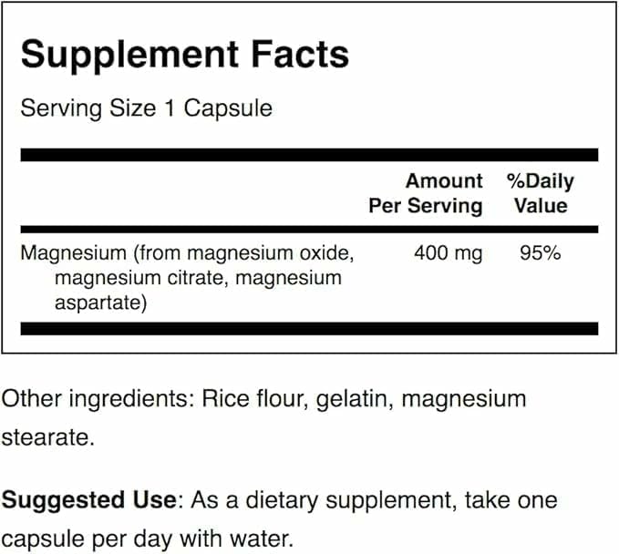 Swanson Triple Magnesium Complex capsules angle highlights easy daily supplementation