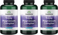 Swanson Triple Magnesium Complex bottle front – magnesium trio for energy and muscle support