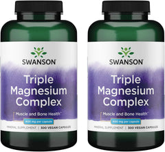 Swanson Triple Magnesium Complex bottle shown for daily mineral support.
