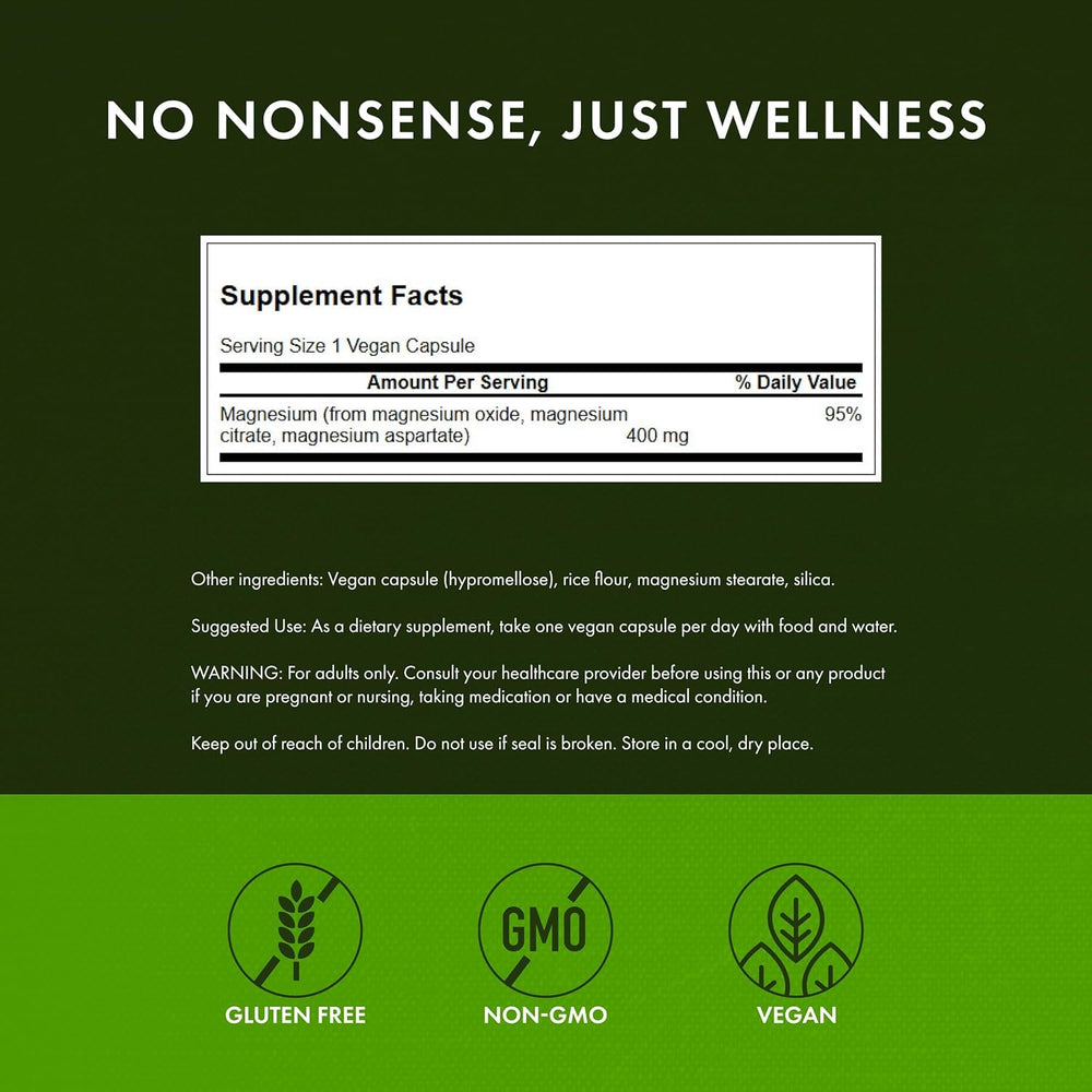 Close-up of Swanson Triple Magnesium Complex capsules for easy daily intake.