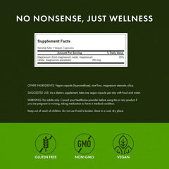 Swanson Triple Magnesium Complex capsules close-up highlighting the citrate, oxide, and aspartate blend.