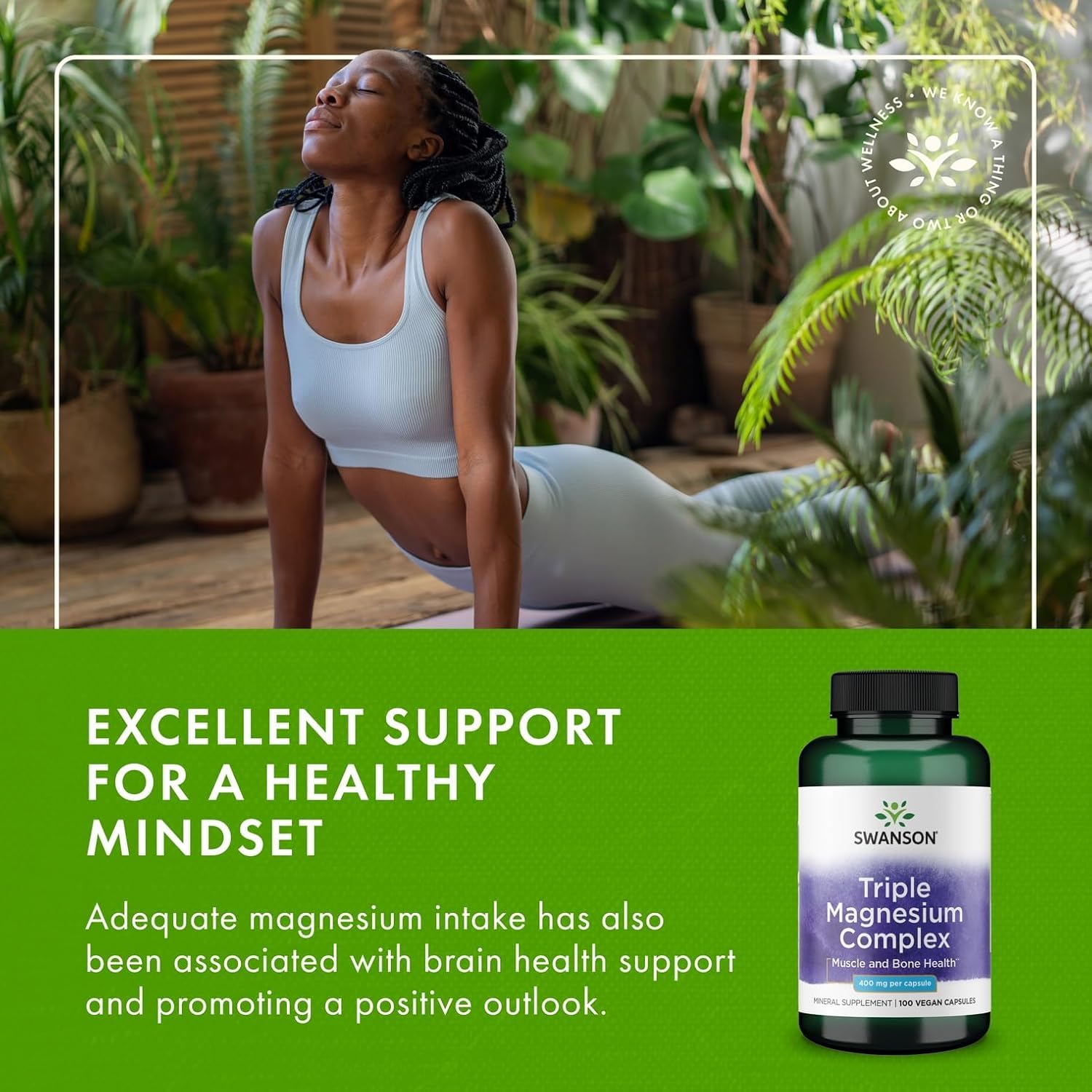 Capsules from Swanson Triple Magnesium Complex on a kitchen counter for daily use.