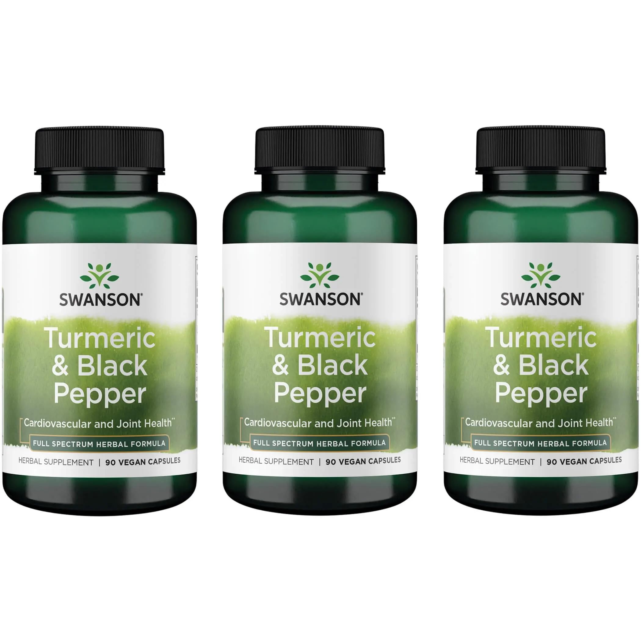 Swanson Turmeric & Black Pepper bottle front for daily joint support