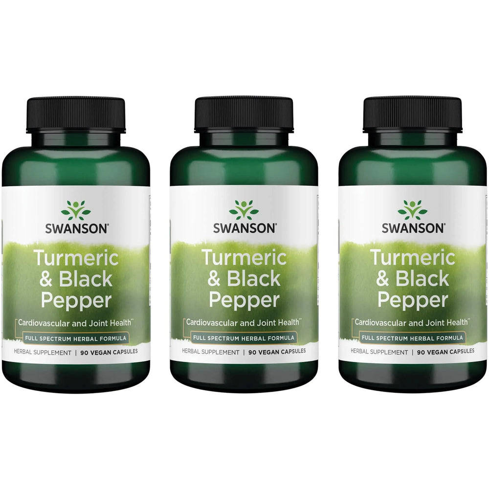 Swanson Turmeric & Black Pepper bottle front for daily joint support