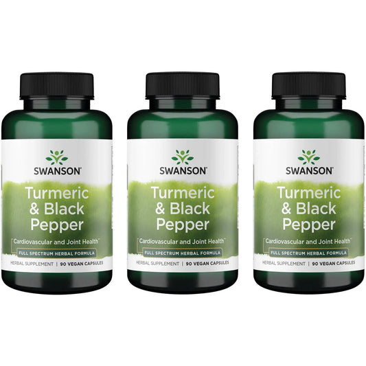 Swanson Turmeric & Black Pepper bottle front for daily joint support