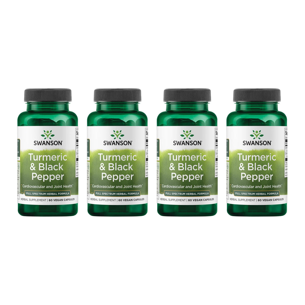Swanson Turmeric & Black Pepper bottle front showing joint and digestion support