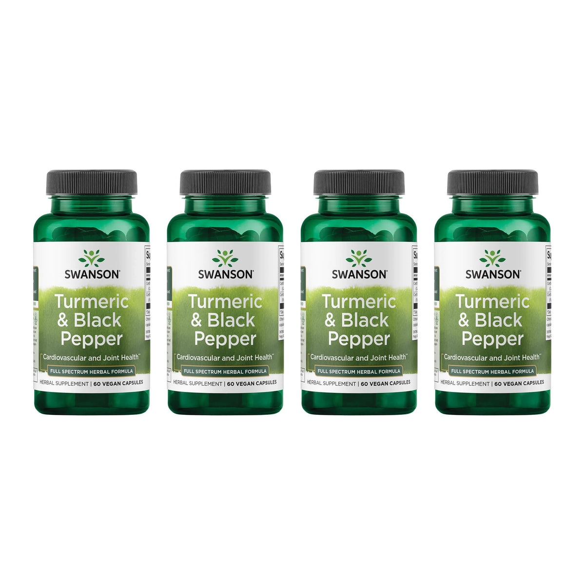 Swanson Turmeric & Black Pepper bottle front showing joint and digestion support