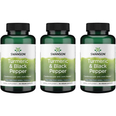 Swanson Turmeric & Black Pepper bottle front for daily joint support