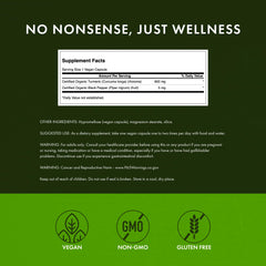 Swanson label detail emphasizing organic turmeric and pepper blend