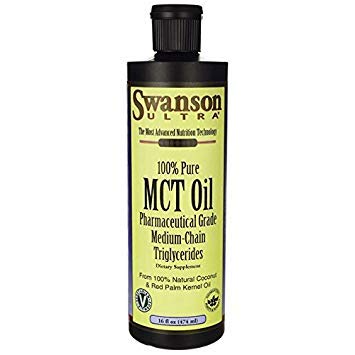 Swanson ULT MCT Oil bottle showcasing a pure vegan formula for everyday energy