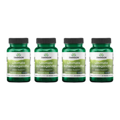 Swanson Ultimate Ashwagandha KSM-66 bottle pouring capsules for daily calm support.