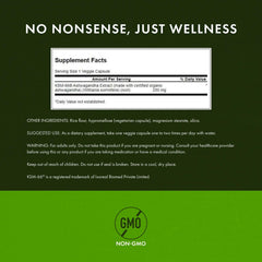 Swanson Ultimate Ashwagandha KSM-66 label closeup highlights 250 mg per capsule