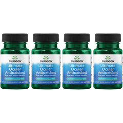 Swanson Ultimate Ocular Antioxidant softgels bottle pour for daily eye support.