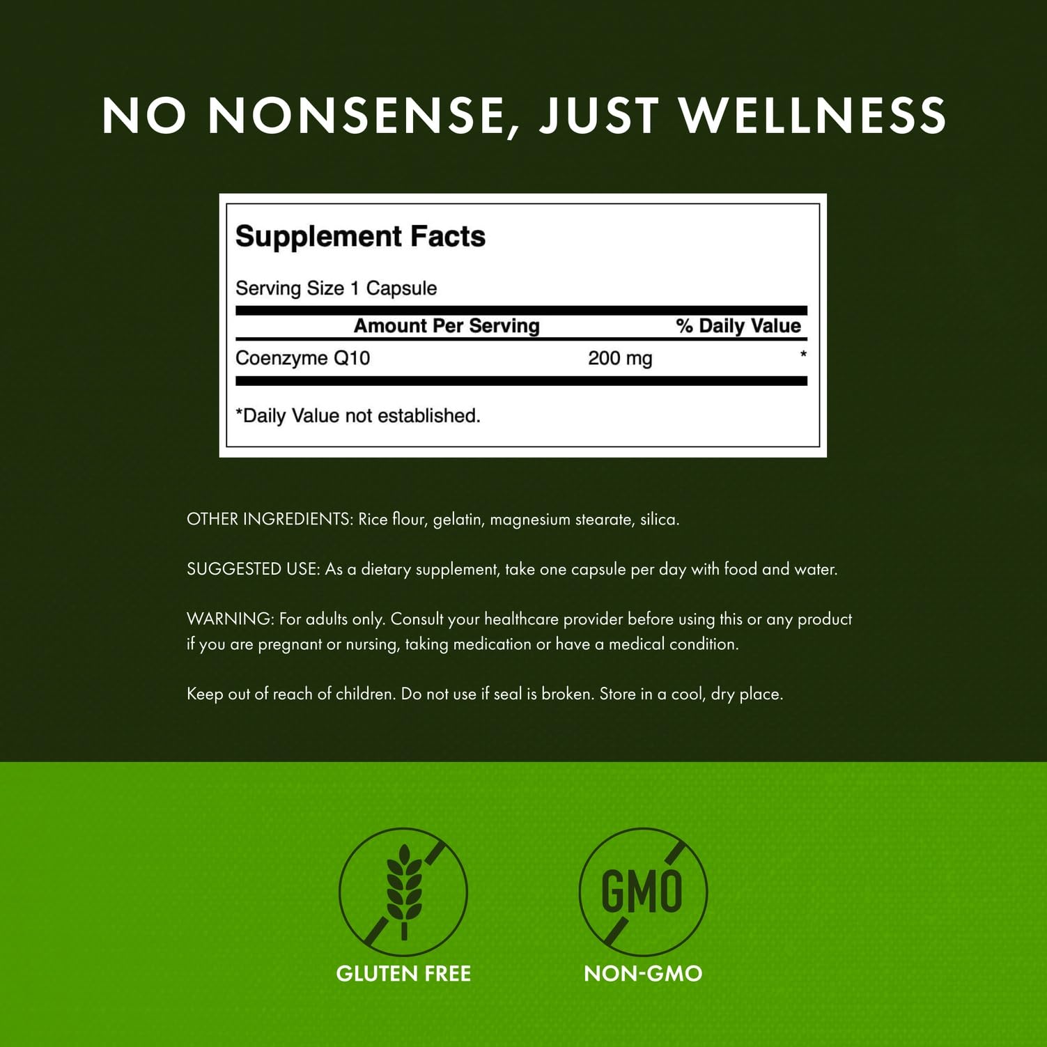 Close-up of Swanson Ultra CoQ10 capsules emphasizing brain health support