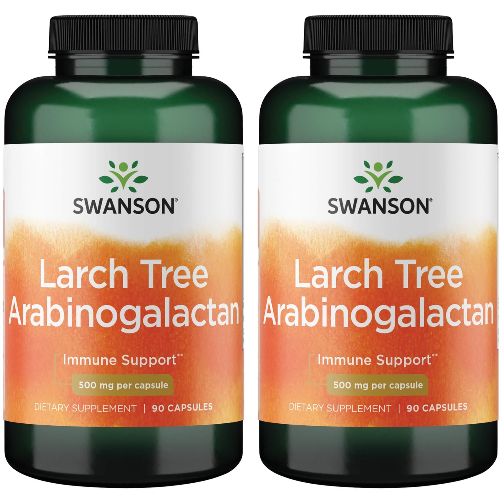 Swanson Ultra Larch Arabinogalactan 500 mg capsules for daily immune support.