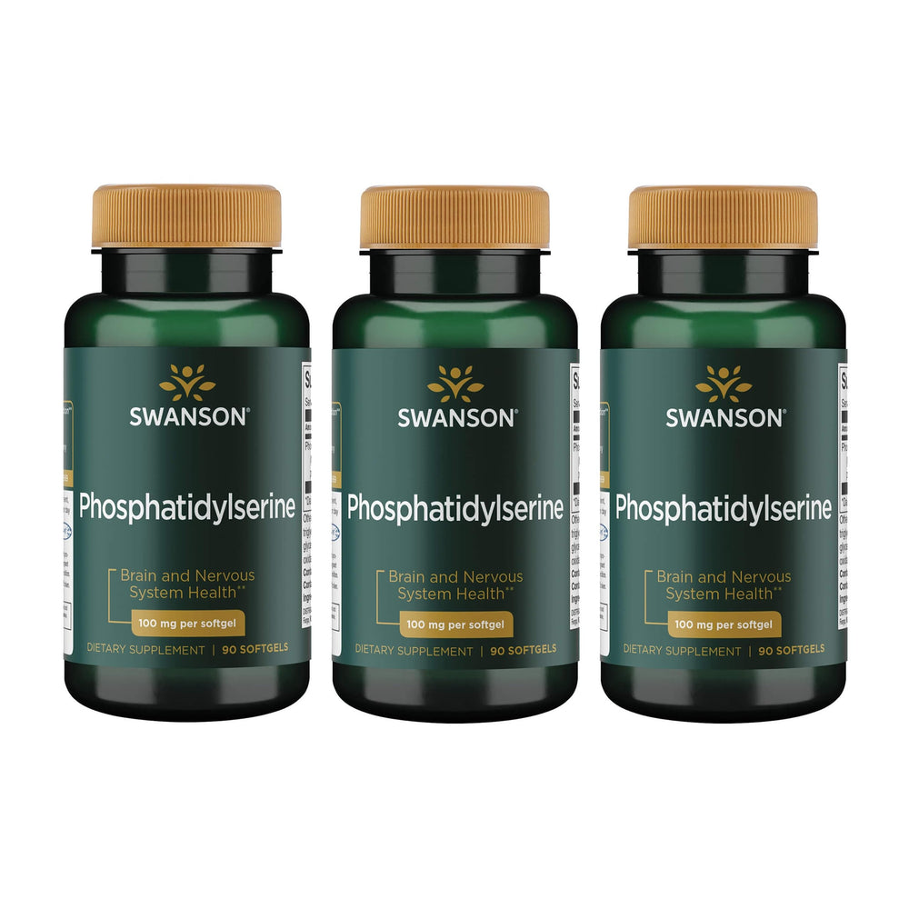Swanson Ultra phosphatidylserine 100 mg 90 sgels pack front supports brain health