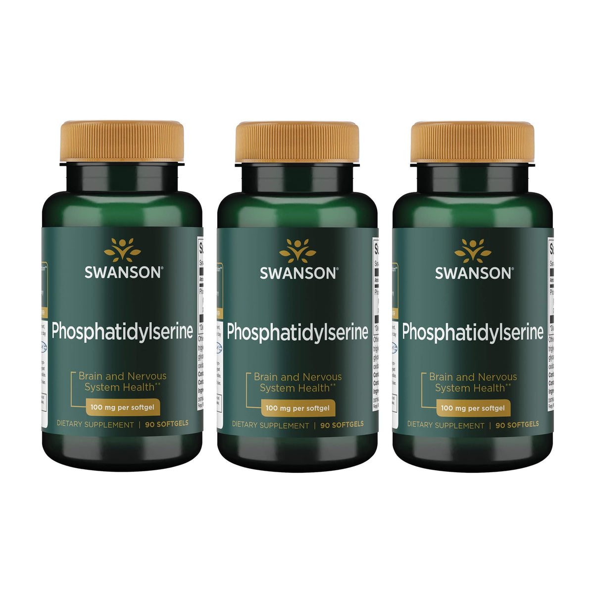 Swanson Ultra phosphatidylserine 100 mg 90 sgels pack front supports brain health