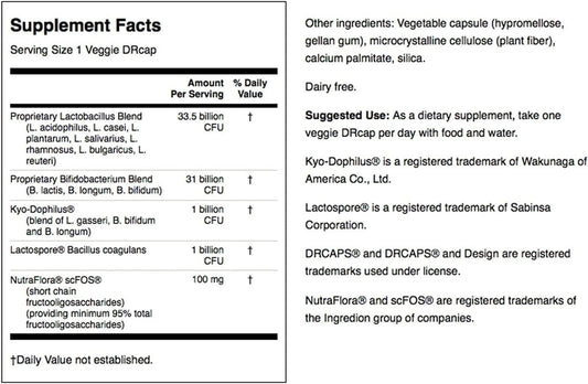 Swanson Ultra Potency Probiotic capsules provide 66B CFUs for daily immune and digestion support.