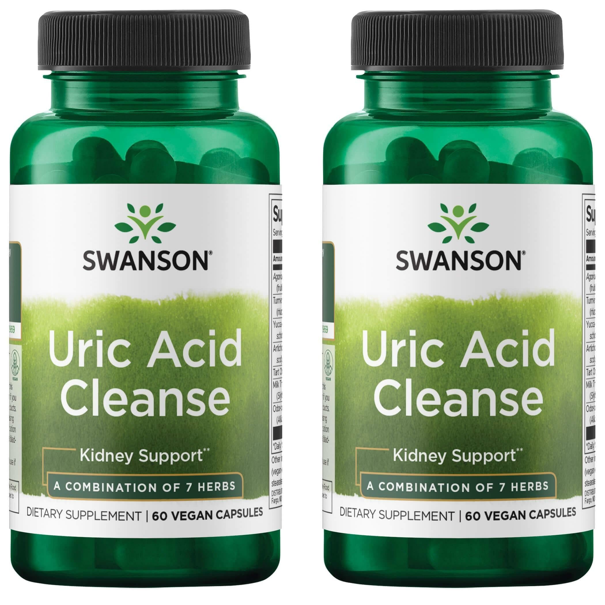 Swanson Uric Acid Cleanse bottle front highlighting kidney support formula.