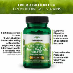 Swanson vegan, gluten-free, non-GMO probiotic packaging for clean supplementation