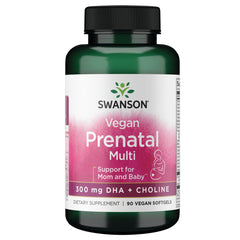 Swanson Vegan Prenatal Multi SGELS bottle for plant-based pregnancy vitamins.