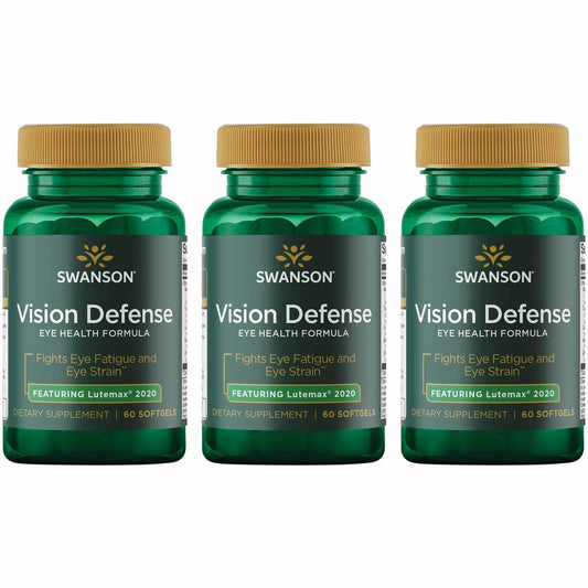 Swanson Vision Defense bottle with 60 softgels for daily eye health support