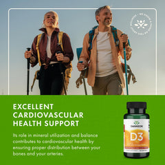 Swanson Vitamin D3 bottle on store shelf with clear branding.