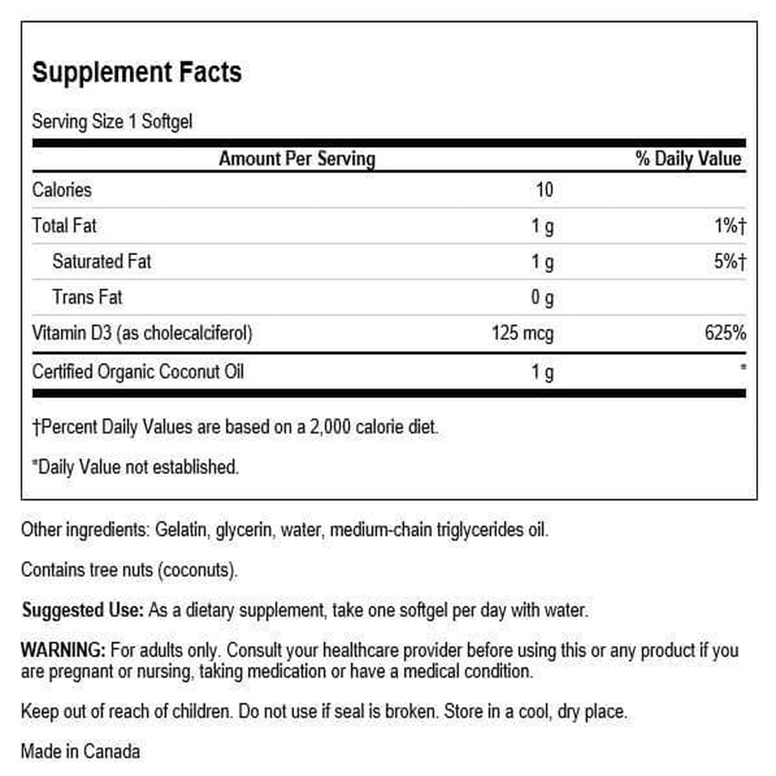 Swanson Vitamin D-3 with Coconut softgels close-up for bone support