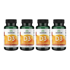 Swanson Vitamin D3 softgel bottle for daily bone support.