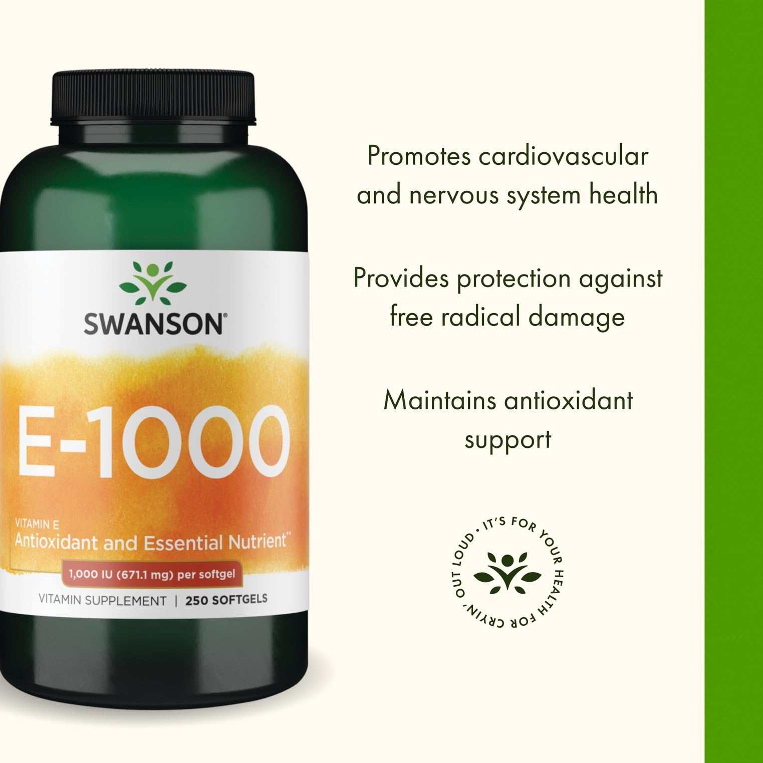 Swanson Vitamin E 2-pack bottles, convenient daily supplement option.