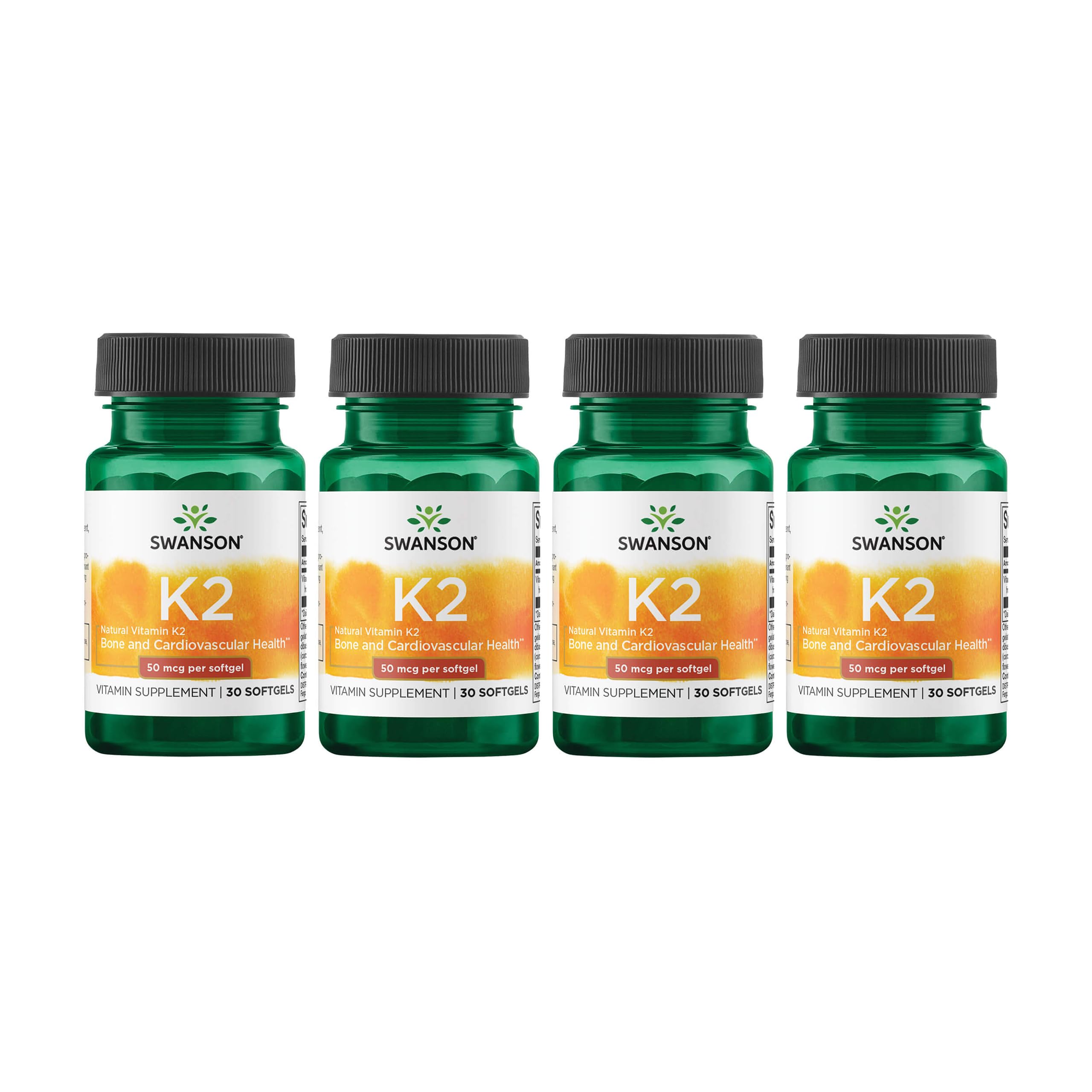 Swanson Vitamin K2 bottle with natto-derived MK-7 supports daily bone health.