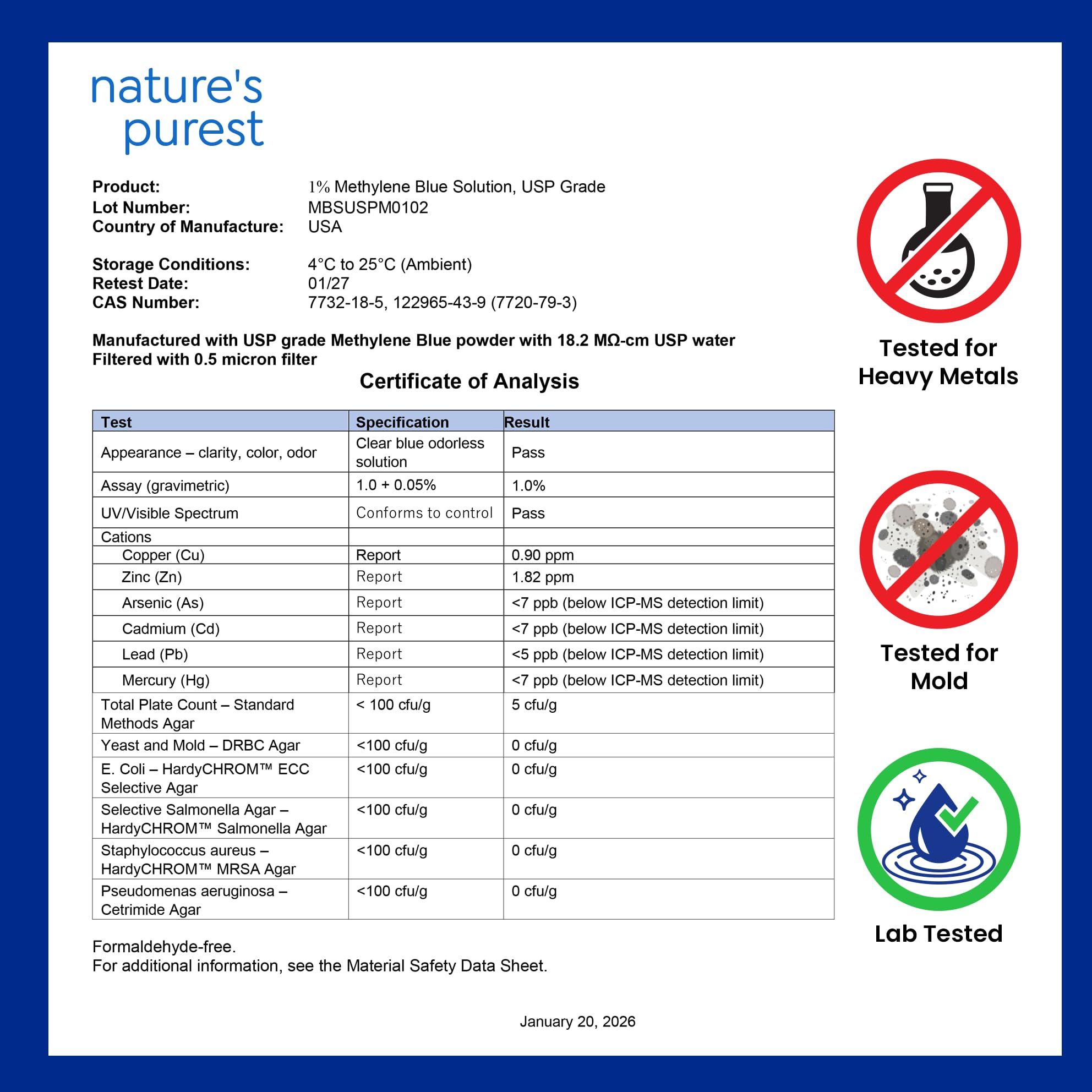 Sweat & Soul Methylene Blue production scene in the USA signaling quality control.