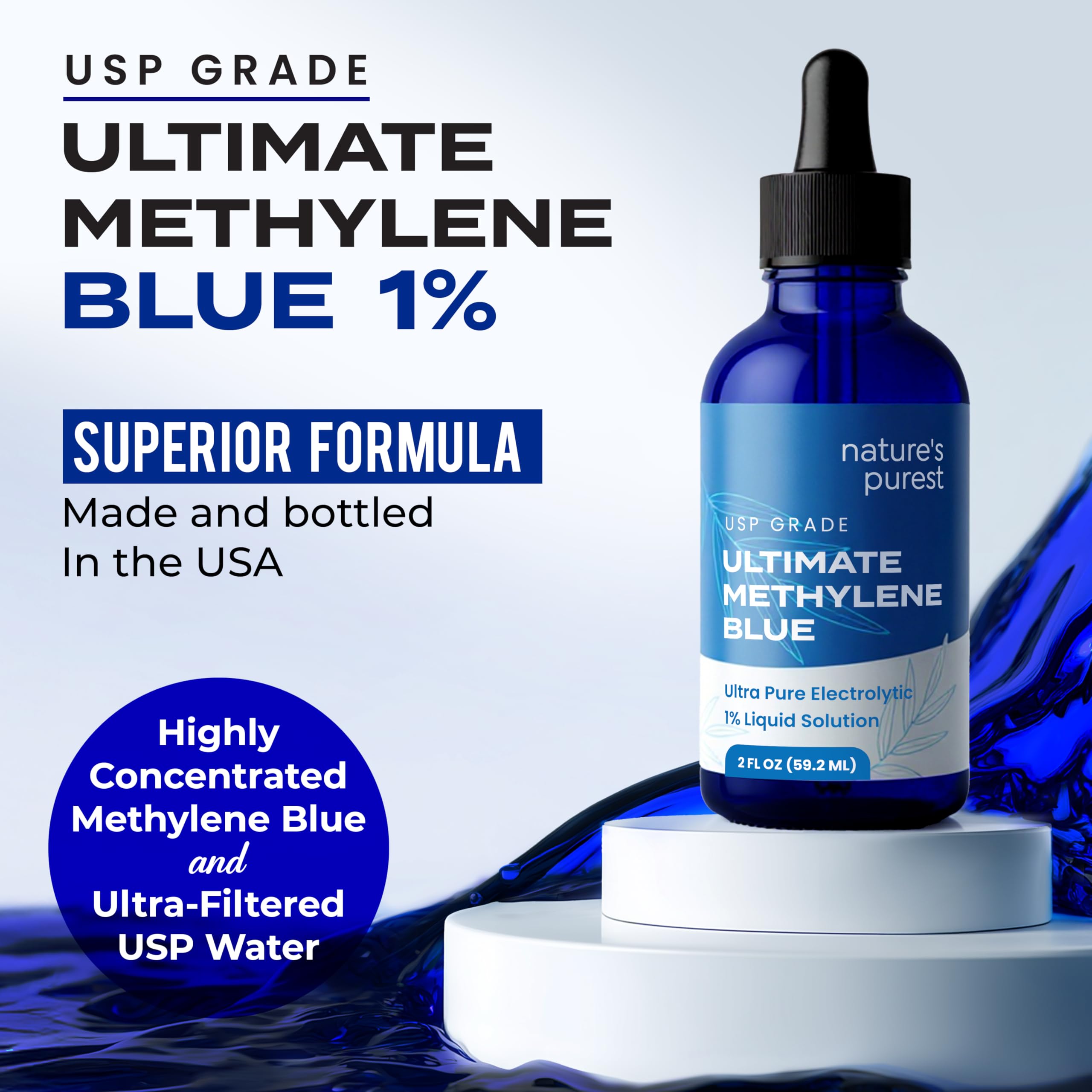 Sweat & Soul Methylene Blue USP-grade label confirms purity and consistent specs.
