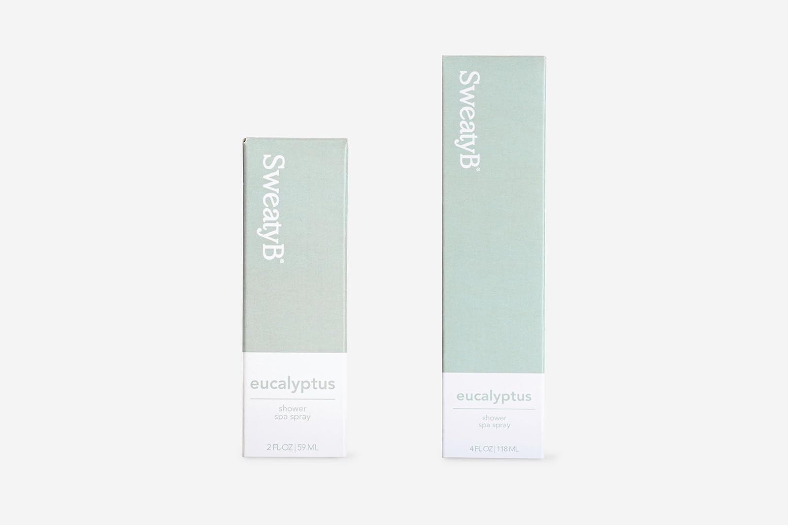 SweatyB room and linen spray with fresh eucalyptus scent.