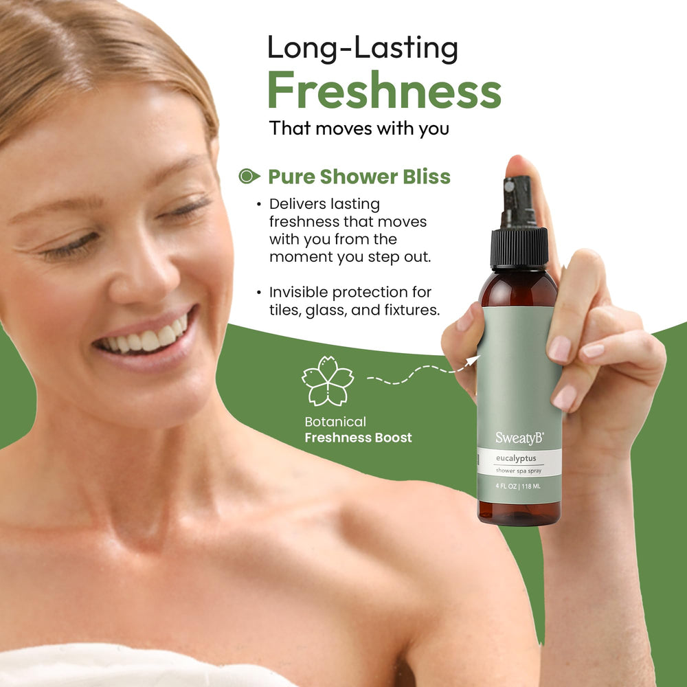 SweatyB spa-like shower experience mist elevates daily routine.