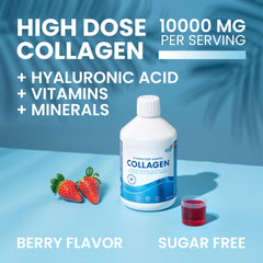 Swedish Nutra collagen berry shot pour highlighting convenient 20-day serving