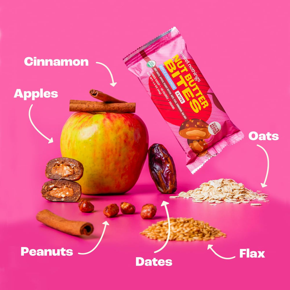 Apple Cinnamon flavor slice of Sweet Nothings bites in a snack setting