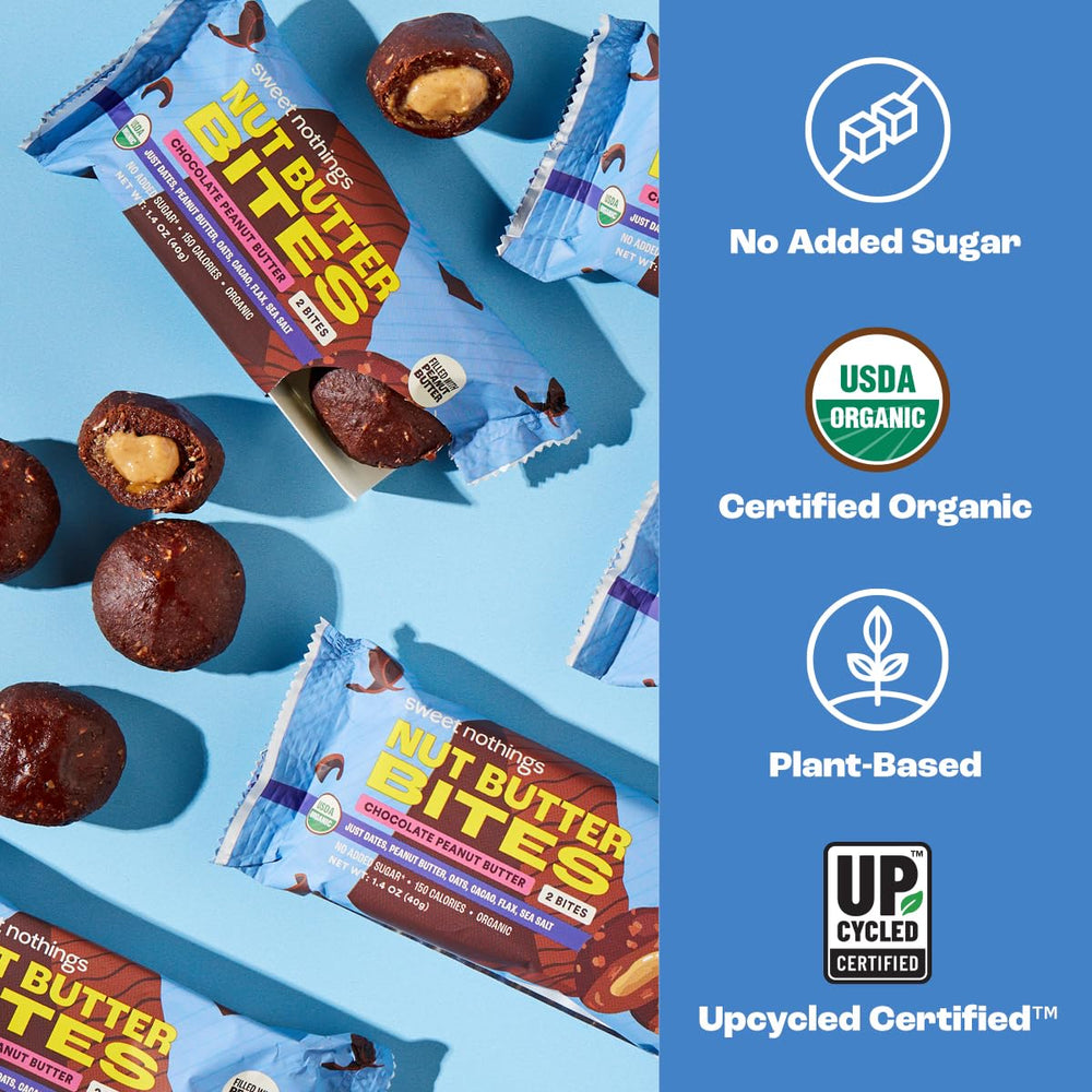 Sweet Nothings organic dates oats and cacao ingredients lineup