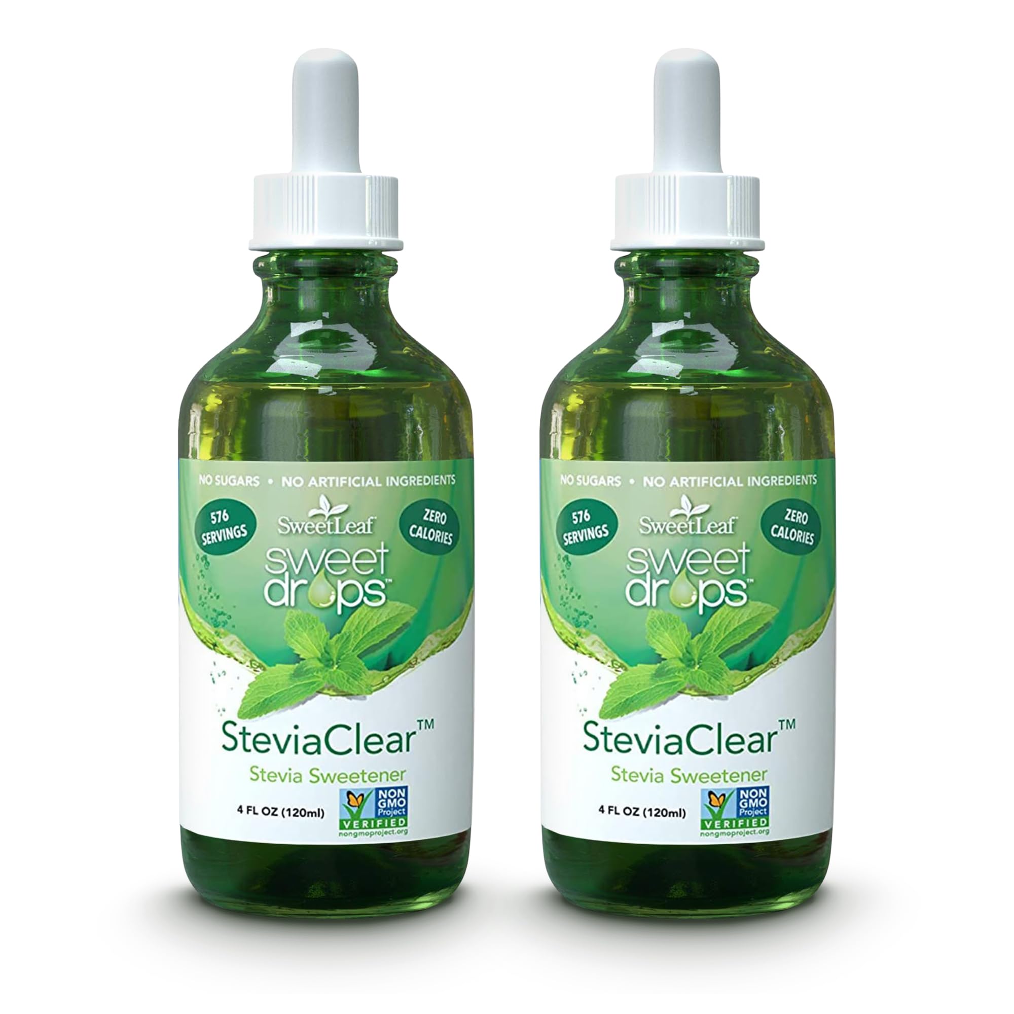 SweetLeaf Steviaclear bottle front, ideal for keto beverages and everyday sweetness.