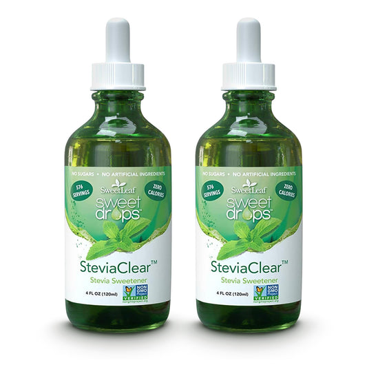 SweetLeaf Steviaclear bottle front, ideal for keto beverages and everyday sweetness.