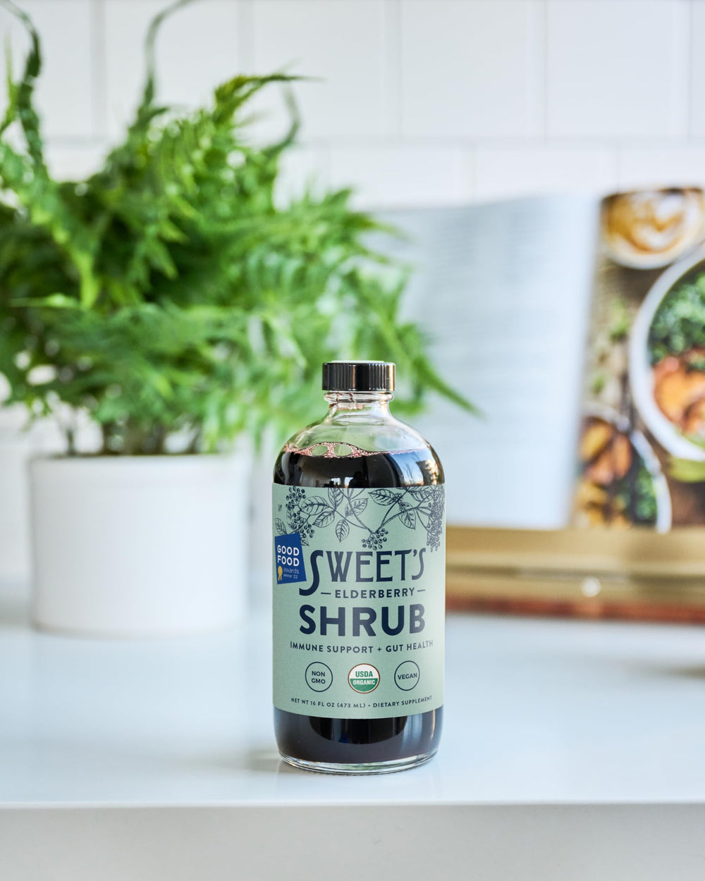 Family-friendly scene with Sweet's Elderberry Shrub for adults and kids