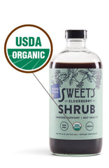 Close-up of Sweet's Elderberry Shrub organic ingredients