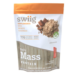 SWIIG Mass Builder chocolate protein powder supports post-workout recovery.