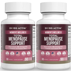 Swiss Activa+ Total Menopause Support bottle front promoting energy balance.