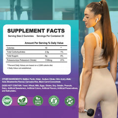 Swiss Bioenergetics gummies blueberry pack highlights easy chew and convenient daily use